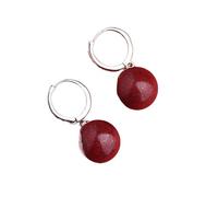 Boucles d'oreilles, boucles d'oreilles pendantes, boucles d'oreilles pendantes simples classiques en forme de boule rouge, boucles d'oreilles pendantes en argent sterling 925 cinabre, cadeaux de bijou