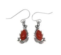 boucles d'oreilles, Boucles d'oreilles Phoenix en argent S925 et jade naturel Nan Hong for femme