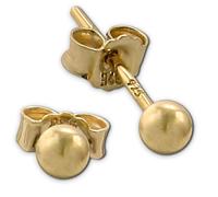 Boucles Doreilles Boule Dorées Silberdream En Argent 925, Clous Doreilles Pour Femmes Sdo597y3s