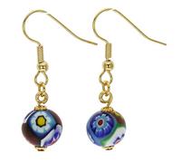 Boucles d'oreilles boule Murano Mosaic Millefiori - Or