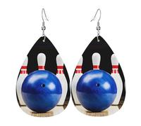 Boucles D'Oreilles Bowling Boucles D'Oreilles En Cuir Double Face Forme De Goutte Earring Pour Bijoux Fille Fêtes