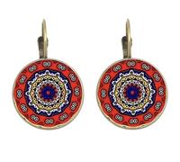 Boucles d'oreilles brodées vintage sacrées Fleur de vie Bijoux pour femmes Accessoires de vente en gros