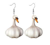 Boucles d'oreilles canard en forme d'ail, fabriquées en acrylique doux pour la peau, présentent un design ludique qui convient aussi bien aux garçons qu'aux filles, ainsi qu'aux adultes.