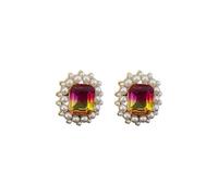 Boucles d'oreilles carrées de couleur graduée, style tendance élégant et luxueux, boucles d'oreilles haut de gamme et géométriques