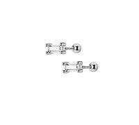 Boucles d'oreilles carrées en argent sterling 925 avec zircone cubique 20 g - Petites boucles d'oreilles à tige pour cartilage - Petite boule - Vis hélix - Hypoallergéniques - Boucles d'oreilles