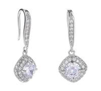 Boucles d'oreilles carrées en oxyde de zirconium - Élégantes - Conviennent pour le confort et le style dans différents types de bijoux de bureau, taille unique, Comme décrit, Comme décrit.