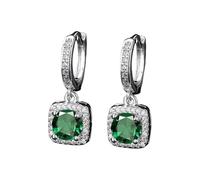 Boucles d'oreilles carrées modernes et populaires en argent imitation moissanite pour femme, boucles d'oreilles en zircone et boucles d'oreilles à troisième trou pour femme, A, Cuivre, Pas de gemme