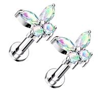 Boucles d'oreilles cartilage papillon en titane - Paire de manchettes - Accessoires de cartilage chics - Article - Ensemble de décoration pour le corps pour femme - Pièce tendance compatible avec les