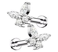 Boucles d'oreilles cartilagineuses, boucles d'oreilles à pote de papillons - Boucles d'oreilles de goujon de piercing cartilage en en titane | Over Nez Blobes Bijoux polyvalent de corps polyvalent