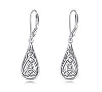 Boucles d'Oreilles Celtiques Irlandaises en Argent Sterling - Bijoux Cadeaux pour Femmes