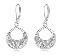 Boucles d'oreilles Celtiques Irlandaises en Argent Sterling de Style Vintage avec Boucles d'oreilles à nœud Celtique pour Femmes