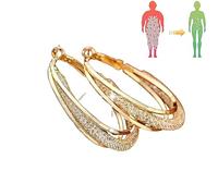 Boucles d'oreilles cerceau d'activit￩ lymphatique, boucles d'oreilles de Drainage lymphatique, boucles d'oreilles amincissantes, boucles d'oreilles ovales ￠ la mode, boucles d'oreilles en Germanium