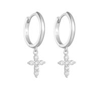 Boucles d'oreilles cerceaux - Croix géométrique élégante Simple avec des Boucles d'oreilles pendentines Diamants