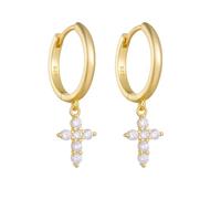 Boucles d'oreilles cerceaux - Croix géométrique élégante Simple avec des Boucles d'oreilles pendentines Diamants