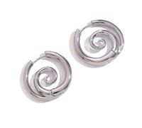 Boucles d'oreilles Cercle Spirale Vague Marine pour les Femmes Acier Inoxydable Plaqué Or 18 Carats Swirl Chunky Rond Huggie Hoops Boucle D'oreille Mode Anniversaire Bijoux Cadeaux Vacances, Piccolo,