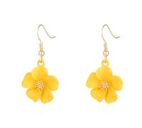 Boucles d'oreilles cerisier du Japon - Cadeau printemps Fête des Mères - Bijou floral poétique (Jaune)
