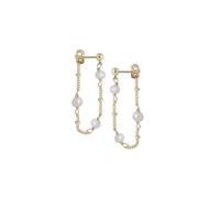Boucles d'oreilles chaine""perle eau douce""plaqué or 750/000 garanti sans nickel