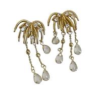Boucles d'oreilles chandelier à franges pour fêtes de mariage en alliage et pierre, One Size, Comme décrit, Comme décrit.