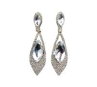 Boucles d'oreilles chandelier à la mode en strass élégantes en oxyde de zirconium pour un événement élégant, bijoux de mariage faits à la main, bijoux en oxyde de zirconium, taille unique, Comme