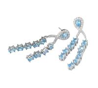 Boucles d'oreilles chandelier en cristal multicolore de style baroque pour femme