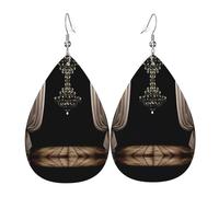 Boucles d'oreilles chandelier en cuir en forme de goutte - Texture légère de luxe - Convient pour un usage quotidien, une fête ou un rendez-vous galant