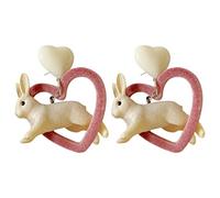 Boucles d'oreilles chat pour boucles d'oreilles mignonnes cœurs gouttes de lapin blanc boucles d'oreilles pour femmes boucles d'oreilles fleurs pour, taille unique, Polyester, Pas de gemme