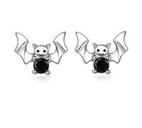 Boucles d'oreilles chauve-souris en argent sterling S925 avec animaux, fête d'Halloween, gothique, vampire, chauve-souris, bijoux d'Halloween, cadeau pour femmes et filles