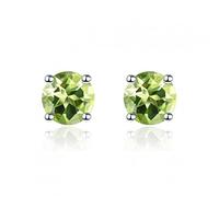 Boucles d'oreilles Citrine 925 STAD Round 4 mm Boucle d'oreilles en pierre de naissance S pour les femmes