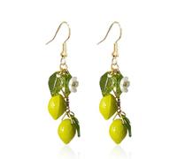 Boucles d'oreilles citrons pour femmes - Boucles d'oreilles en forme de citron - Boucles d'oreilles fruit - Dangle Halloween - Costume de citron - Accessoires de bijoux - Cadeaux, Métal, Pas de gemme