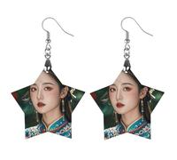 Boucles d'oreilles classiques en bois pour femme, bijoux vintage élégants en bois, boucles d'oreilles légères pour mariage, fête, cadeau de bijoux au quotidien, Love, Bois, Bois.