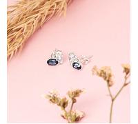 Boucles d'oreilles - CLEOR - Argent 925/1000 - Cristal de Swarovski Violet - Clou - Puce