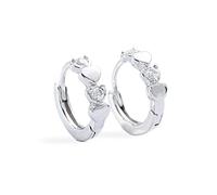 Boucles d'oreilles clip avec double amour petites boucles d'oreilles mignonnes avec cz amour boucles d'oreilles clip co