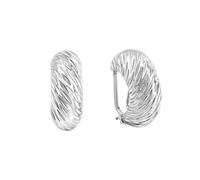 Boucles d'oreilles clip d'oreille en argent sterling 925/- rhodié largeur 8 m...