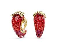 Boucles d'oreilles clip Idyllia, Rouges, Placage de ton or OS