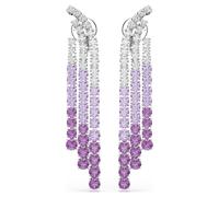 Boucles d'oreilles clip Matrix, Dégradé de couleur, Tailles rondes, Violet, Métal rhodié