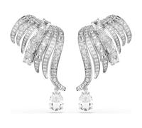 Boucles d'oreilles clip Vienna, Tailles variées, Cygne, Blanches, Métal rhodié OS