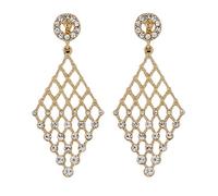 Boucles d'oreilles clips - plaqué or lustre boucle d'oreille avec cristaux clairs - Annie G par Bello London