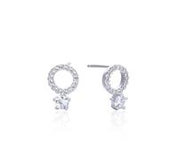 Boucles D'Oreilles, Clou D'Oreilles Femme Argent 925 Zircone Cubique Géométrie 15.4X5.6mm pour Nouvelle Année Bijoux
