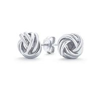 Boucles D'Oreilles Clou En Forme De Noeud D'Amour En Argent Sterling .925 Traditionnel Classique En Forme De Boule Tissée En Corde Torsadée