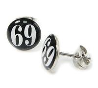 Boucles d'Oreilles Clous 69 10mm Rondes Années 60 70