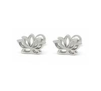 Boucles d'oreilles Clous à vis en Argent 925 Motif Lotus A4161-Argent