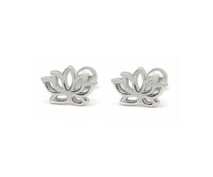 Boucles d'oreilles Clous à vis en Argent 925 Motif Lotus A4161-Argent