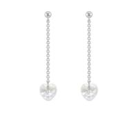 Boucles d'Oreilles Clous Argent 925 Coeur 10mm Swarovski Element - Crystal - Femme