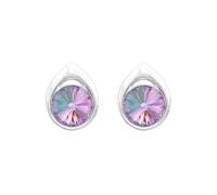 Boucles d'Oreilles Clous Argent 925 Rivoli 8mm Swarovski Element - Vitrail Light - Femme