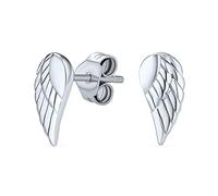 Boucles D'Oreilles Clous Délicates Petites Protectrices Spirituelles Ange Gardien Aile Plume Cartilage Hélix Lobe D'Oreille Pour Femmes Adolescentes En Argent Sterling .925