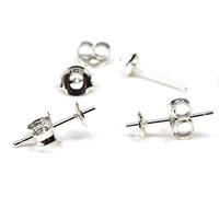 Boucles d'Oreilles Clous en 100% argent 925 | 25 paires | Apprêts pour Création de Bijoux sans nickel pour la Fabrication des Boucles d'Oreilles | Accessoires DIY
