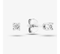 Boucles d'oreilles clous en or blanc 9 carats et diamants 0,03 ct SKE26676-03...