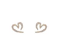Boucles d'oreilles coeur creux, Micro incrusté Zircon Boucles d'oreilles, accessoires doux et doux, adapté pour les déplacements quotidiens des femmes et Dating Wear
