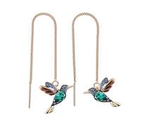 Boucles d'oreilles colibri pour femmes, long piercing gland drop Dangle Eardrop | Boucles d'oreilles colibri avec colliers pendentifs - Boucles d'oreilles portables légères avec longue chaîne pour