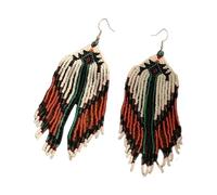 Boucles d'oreilles colorées avec perles florales glands pendentifs d'oreille légers bijoux faits à la main pour femmes filles, Acier allié